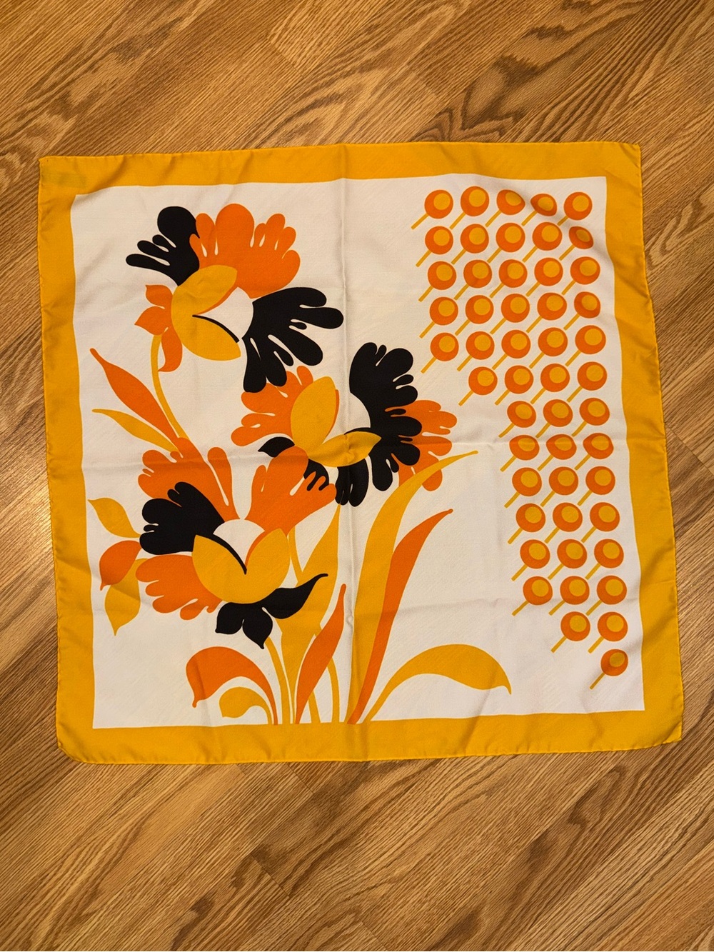 Vintage 1970s Abstract Scarf 26” square